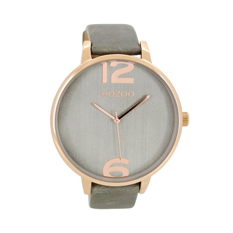 OOZOO Timepieces Grey Leather Strap C8430