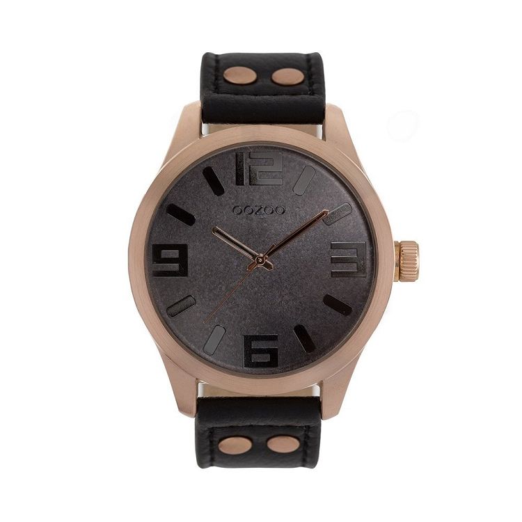 OOZOO Timepieces Black Leather Strap C8461