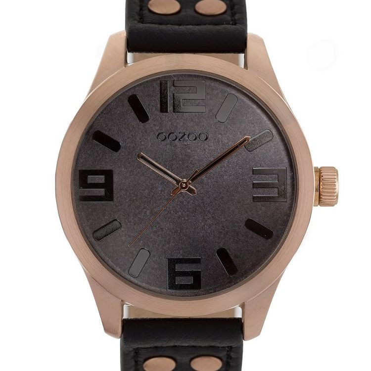 OOZOO Timepieces Black Leather Strap C8461