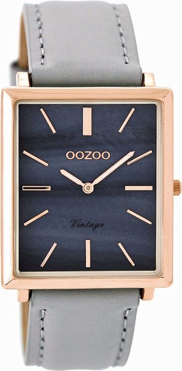 OOZOO Timepieces Vintage Grey Leather Strap C8186