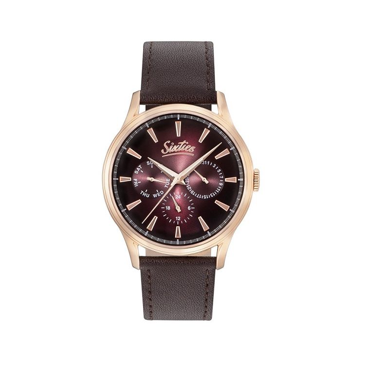 SIXTIES Multifunction Gold Brown Leather Strap RGL600-06-5
