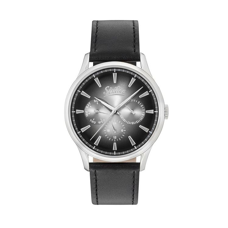 SIXTIES Black Leather Strap SL600-01-1