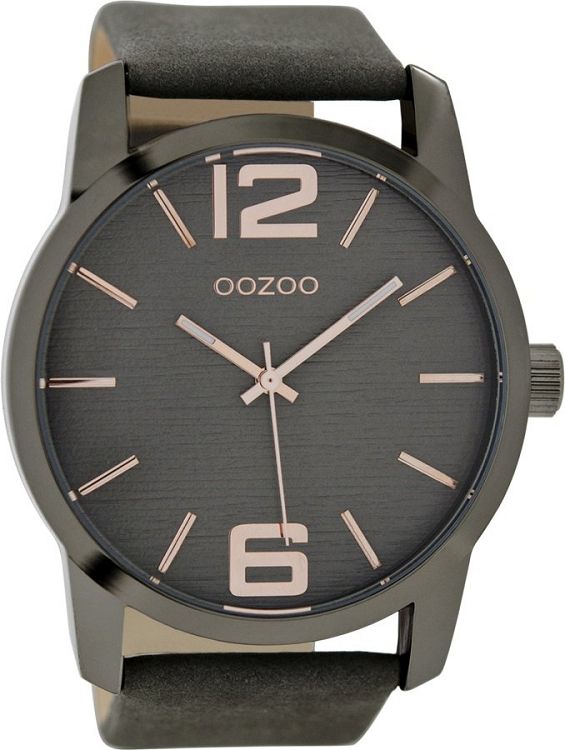 OOZOO Timepieces Grey Leather Strap C9087