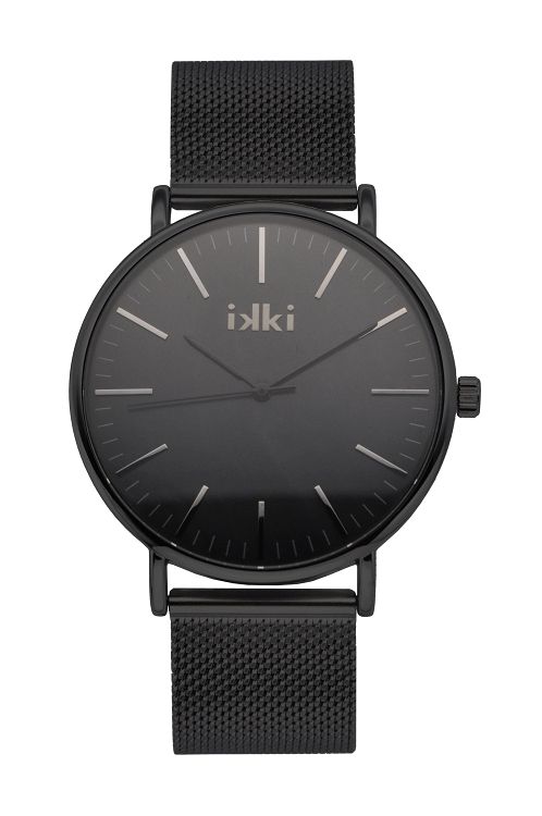 IKKI NOAH Black Stainless Steel Strap NA06