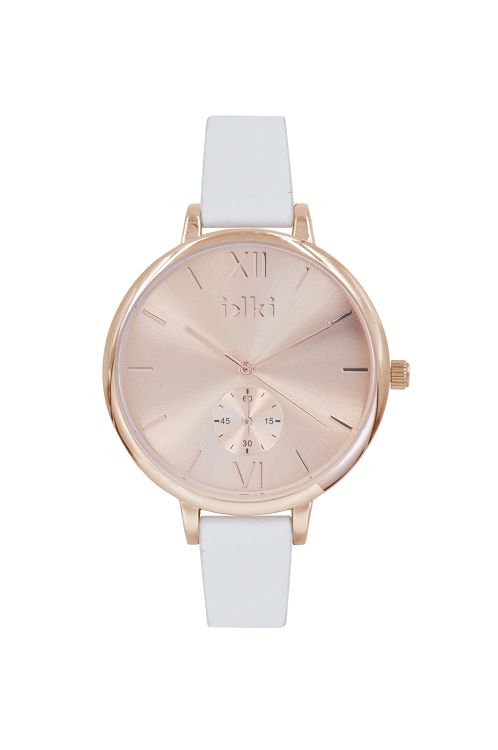 IKKI ESTELLE White Leather Strap ET12