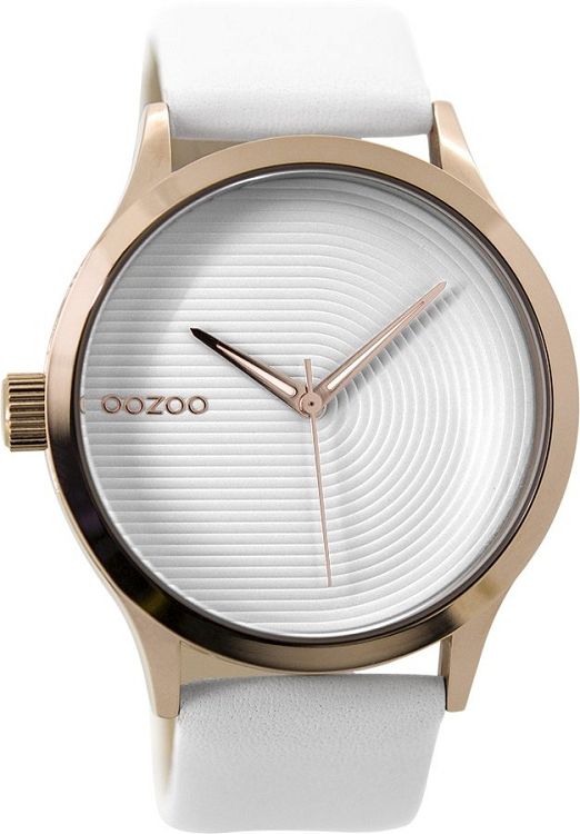 OOZOO Timepieces White Leather Strap C9430