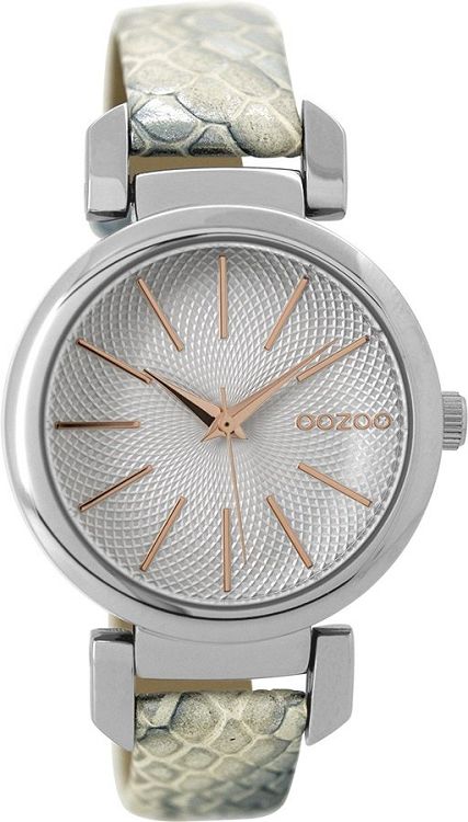 OOZOO Timepieces Grey Leather Strap C9486