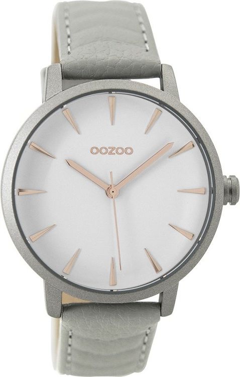 OOZOO Timepieces Grey Leather Strap C9506