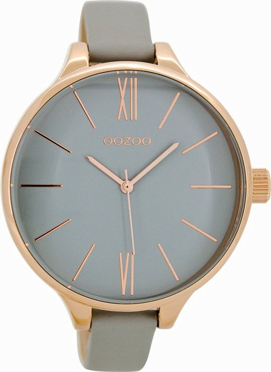 OOZOO Timepieces Grey Leather Strap C9542