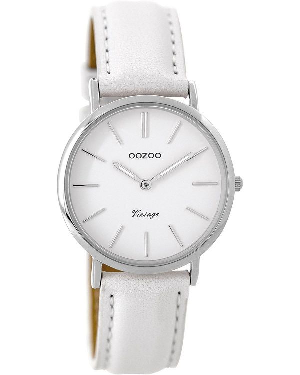 OOZOO Timepieces White Leather Strap C9313