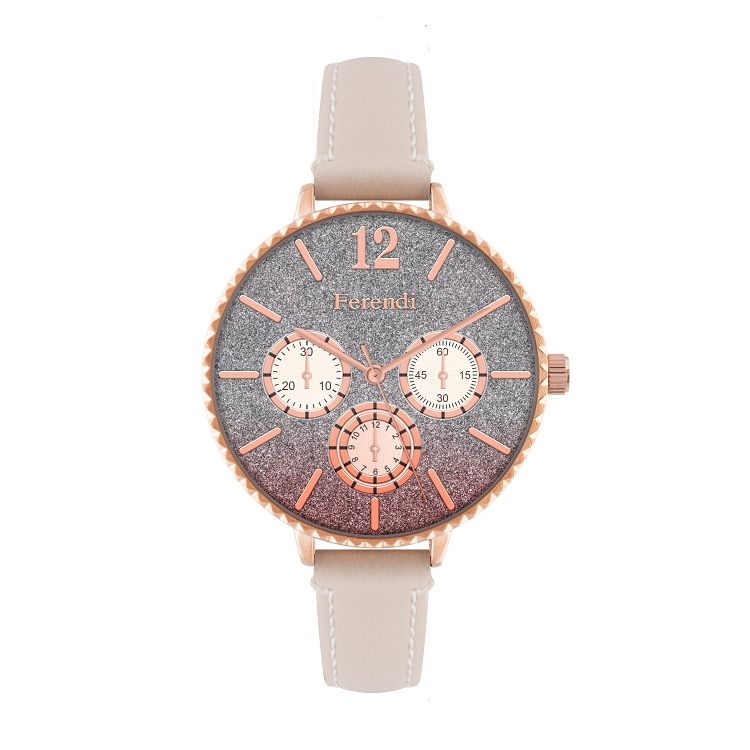 FERENDI Splendid Beige Leather Strap 7460R-43