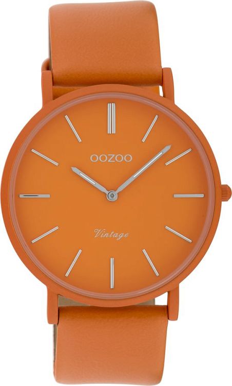 OOZOO Timepieces Vintage Orange Leather Strap C9886