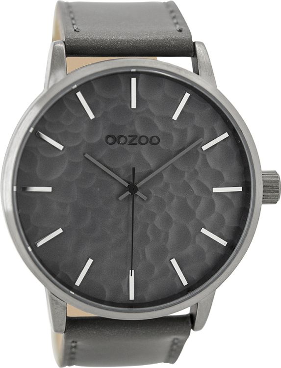 OOZOO Timepieces XXL Grey Leather Strap C9440
