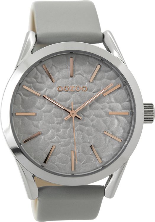 OOZOO Timepieces XL Grey Leather Strap C9471