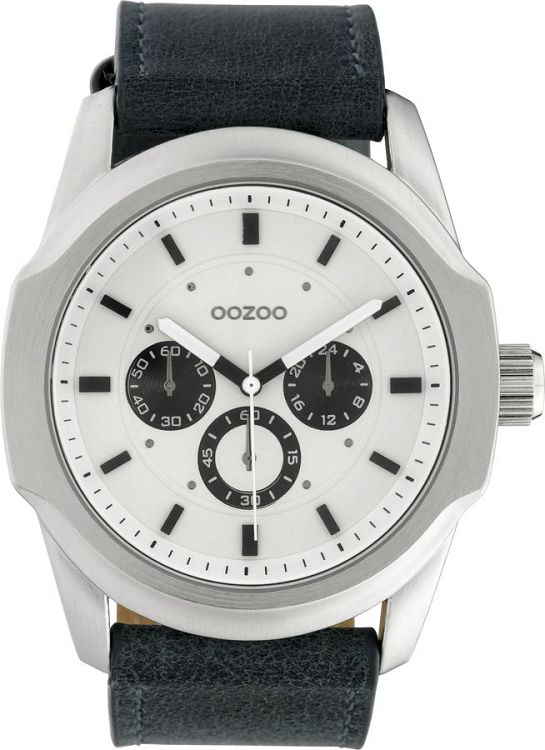 OOZOO Timepieces XXL Blue Leather Strap C10317