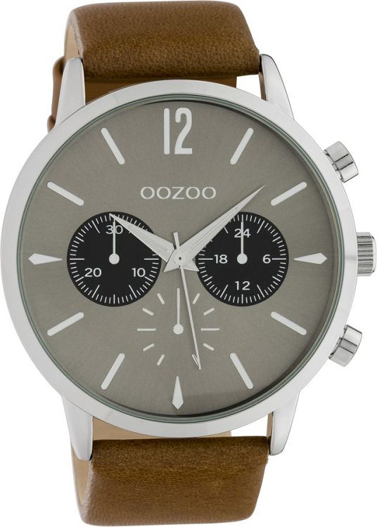 OOZOO Timepieces XXL Brown Leather Strap C10357