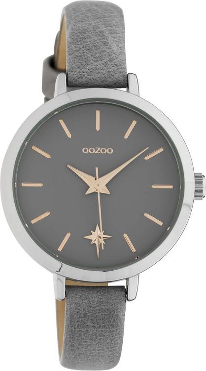 OOZOO Timepieces Grey Leather Strap C10385