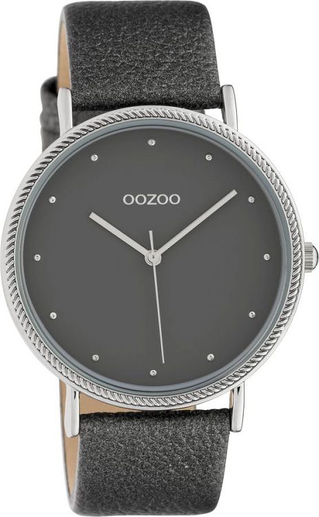 OOZOO Timepieces Grey Leather Strap C10419