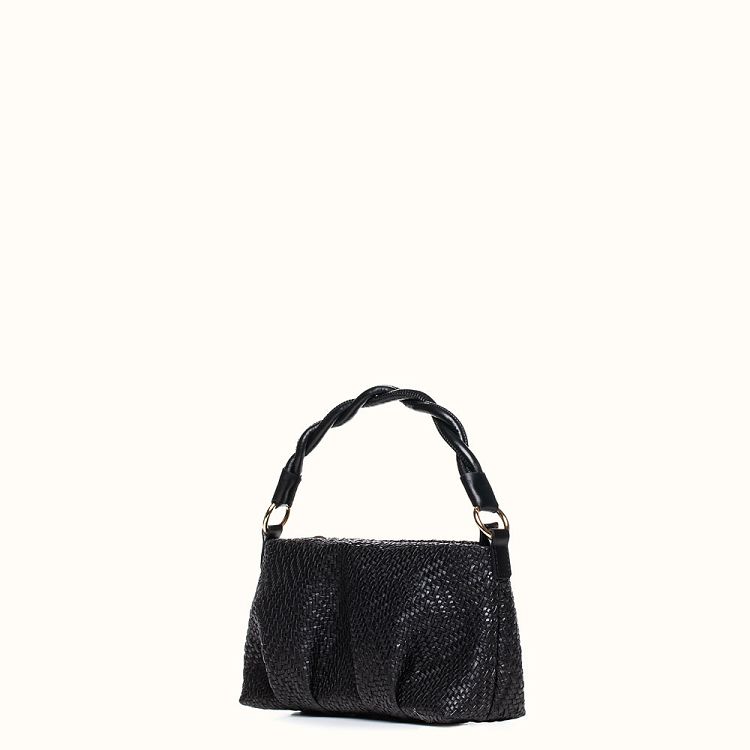 Black Straw Mini Fluffy - Mini Bag by Christina Malle CM97031