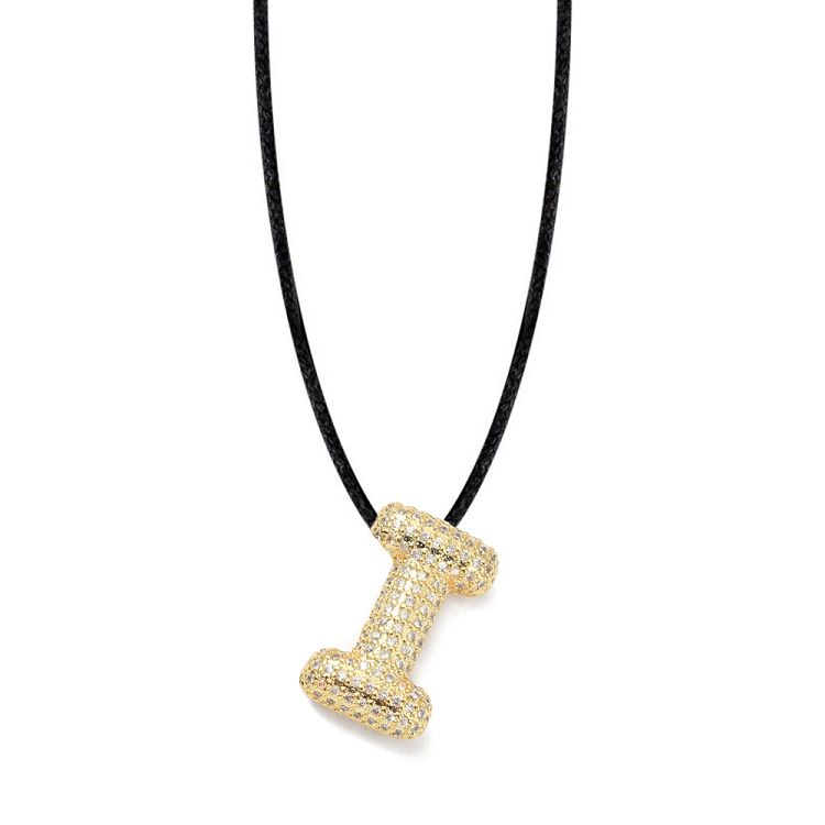 Κολιέ Από Κορδόνι Με Ελληνικά Μονόγραμματα Crystal Ball