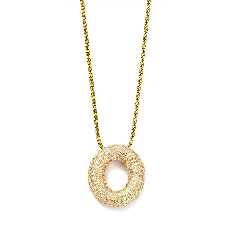 Κολιέ Φίδι Από Ατσάλι Επιχρυσωμένο Με Ελληνικά Μονόγραμ