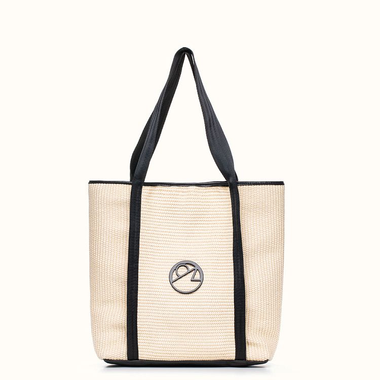 Off White Straw Tote Bag - Tote Bag by Christina Malle CM97137