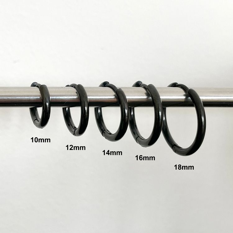 Σκουλαρίκια Κρίκοι 2,5x18 mm Από Ατσάλι Μαύρο AS48659