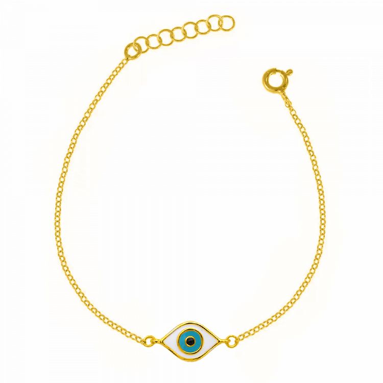 Βραχιόλι Από Ασήμι 925 Επιχρυσωμένο Με Ματάκι TM21893