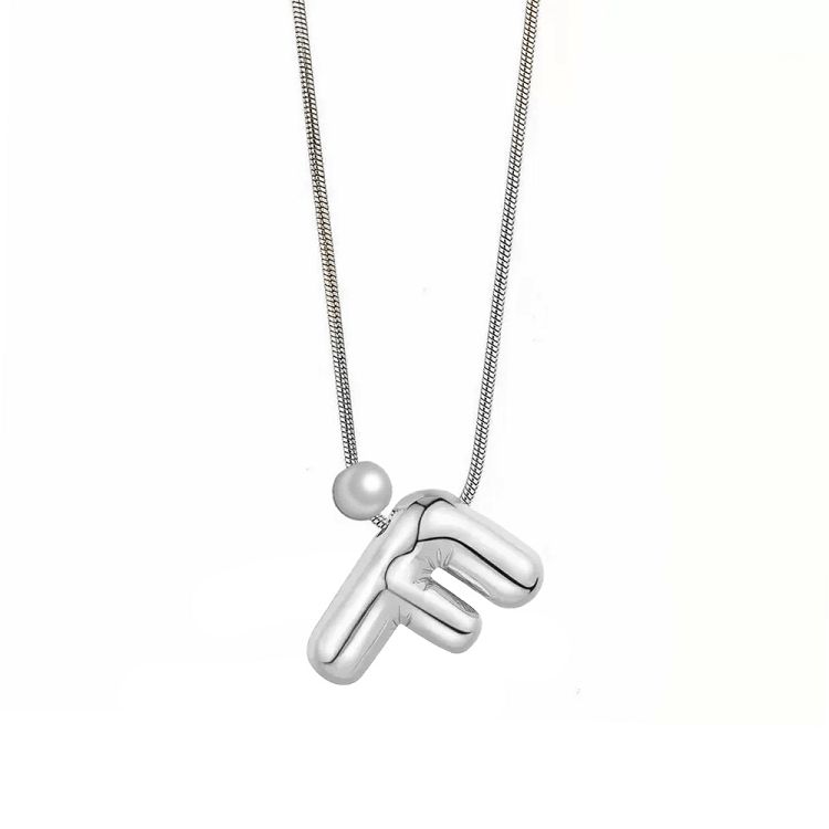 Κολιέ Φίδι Από Ατσάλι Με Μονόγραμμα Balloon Και Μαργαρι