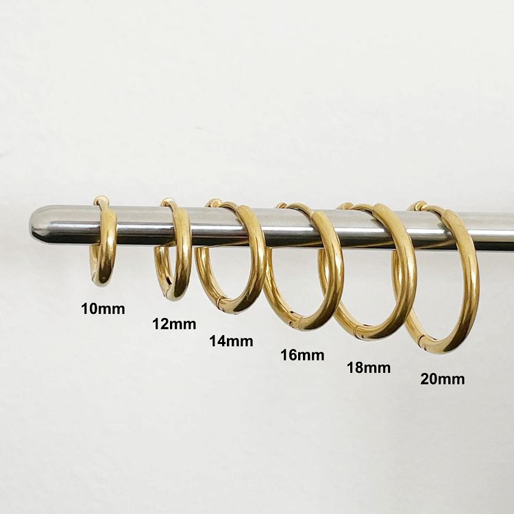 Σκουλαρίκια Κρίκοι 2,5x10 mm Από Ατσάλι Χρυσοί AS48661