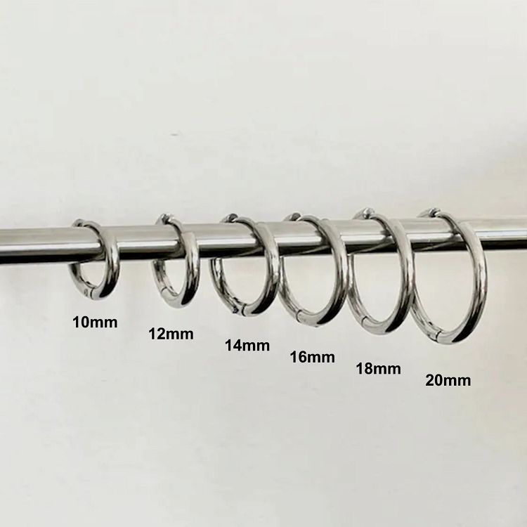 Σκουλαρίκια Κρίκοι 2x14 mm Από Ατσάλι Ασημί  AS48637