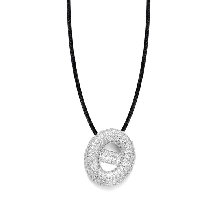 Κολιέ Από Κορδόνι Με Ελληνικά Μονόγραμματα Crystal Ball