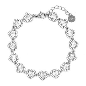 Βραχιόλι Ριβιέρα Με Ροζέτες Καρδιά Από Ατσάλι MI21882