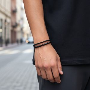 Βραχιόλι Από Δέρμα Και Ατσάλι Με Σταυρό TU29832