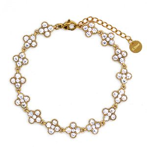 Βραχιόλι Ριβιέρα Με Σταυρούς Από Ατσάλι Επιχρυσωμένο MI21887