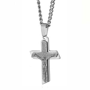 Κολίε Από Ατσάλι Με Σταυρό AS12055