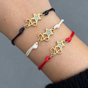 Βραχιόλι Γούρι 2026 Με Αστέρι Από Glitter AA21841