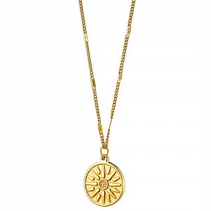 Κολίε Από Ατσάλι Επιχρυσωμένο 24Κ Με Ήλιο Της Βεργίνας AS13772