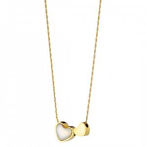 Κολίε Από Ατσάλι Επιχρυσωμένο 24Κ Με Καρδιές AS13788