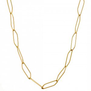 Κολίε Αλυσίδα Από Ατσάλι Επιχρυσωμένο 24Κ AS13796