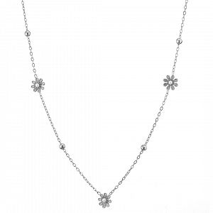 Κολίε Από Ατσάλι Με Λουλούδια AS13799