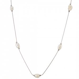 Κολίε Από Ατσάλι Με Μαργαριτάρια AS13801