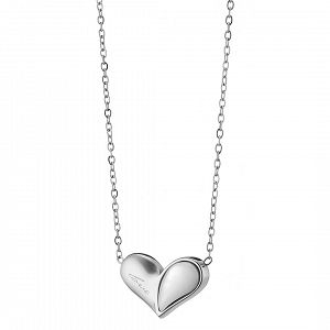 Κολίε Από Ατσάλι Με Καρδιά Από Μαργαριτάρι AS13816