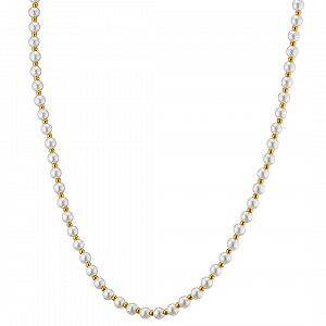 Κολίε Από Ατσάλι Επιχρυσωμένο 24Κ Με Μαργαριτάρια AS13821