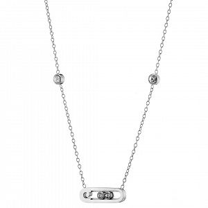 Κολίε Από Ατσάλι Με Ζιργκόν AS13830