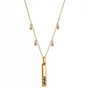 Κολίε Από Ατσάλι Επιχρυσωμένο 24Κ Με Ζιργκόν AS13833