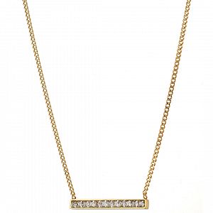 Κολίε Από Ατσάλι Επιχρυσωμένο 24Κ Με Ζιργκόν AS13843