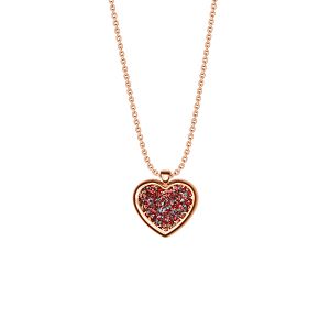 Κολιέ Από Ασήμι 925 Ροζ Επιχρυσωμένο Με Καρδιά Swarovksi EX14165