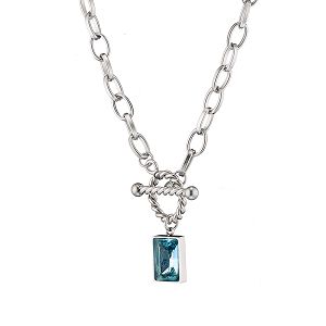 Κολιέ Από Ανοξείδωτο Ατσάλι Με Swarovski AS14209