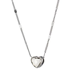 Κολίε Από Ανοξείδωτο Ατσάλι Με Καρδιά Swarovski AS14744